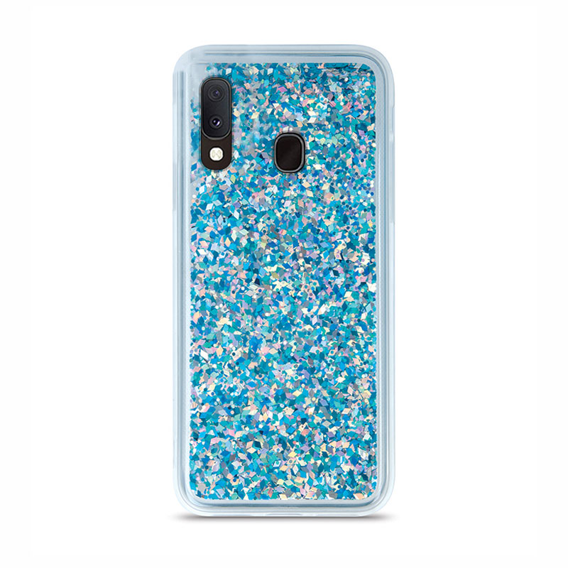 Liquid Crystal Glitter Armor Back Cover (Samsung Galaxy A20E) blue