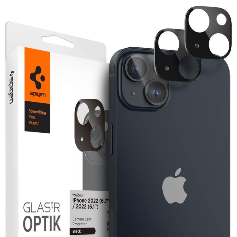 Spigen® GLAS.tR™ (x2Pack) Optik Camera Lens (iPhone 14 / 14 Plus) black