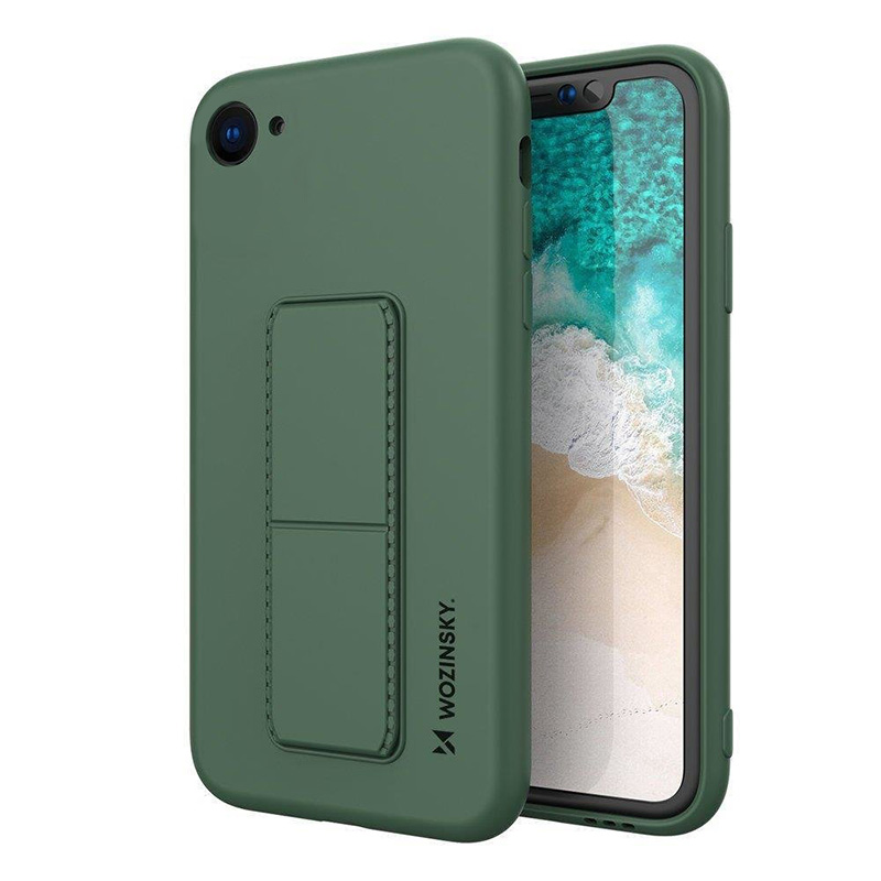 Wozinsky Kickstand Flexible Back Cover Case (iPhone SE 2 / 8 / 7) dark-green