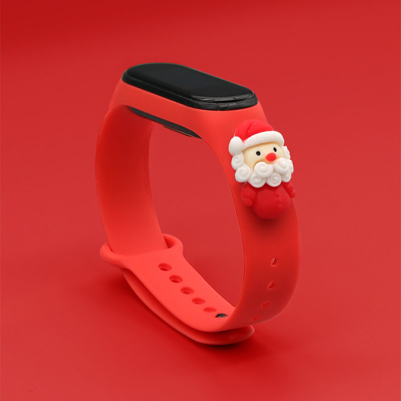 Christmas Strap Λουράκι Σιλικόνης (Xiaomi Mi Band 4 / 3) red-santa 2