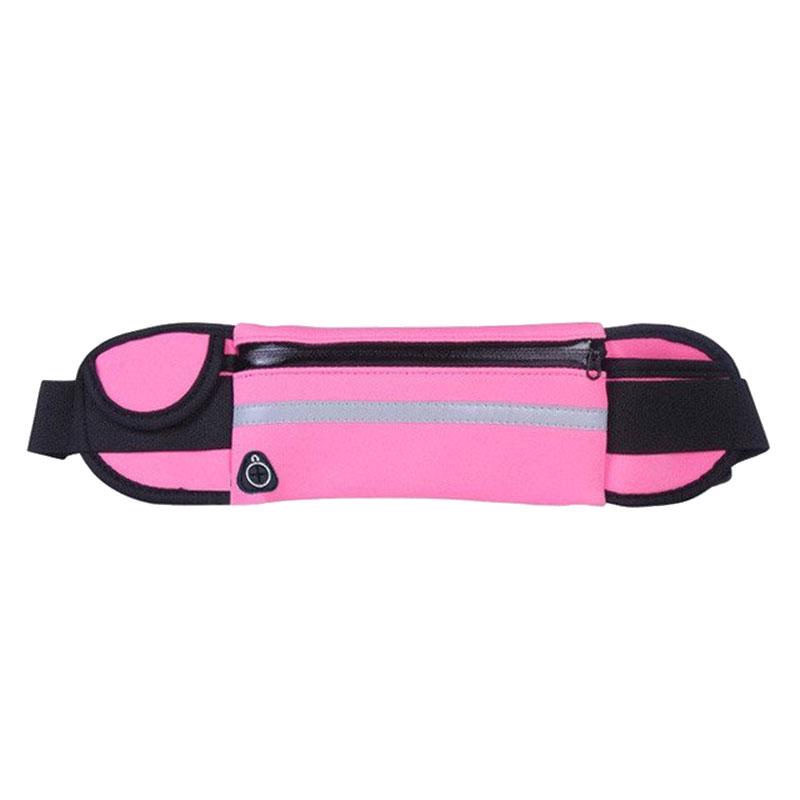 Running Belt + Βottle Ηolder with Headphone Cutout (pink)