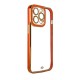 Gold Frame Gel Case Back Cover (iPhone 13 Pro Max) red