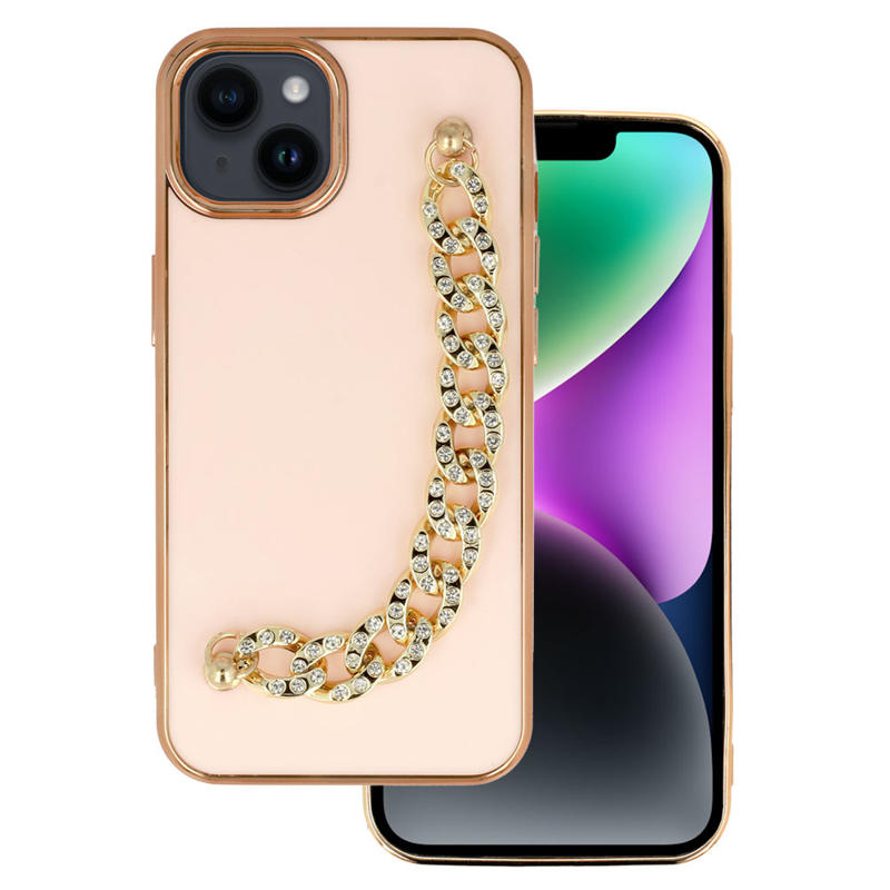 Lux Chain Series Back Cover Case (iPhone 14) design 4 light-pink