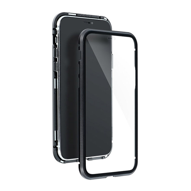 Magnetic 360 Case Front and Back Glass (iPhone 12 Mini) black