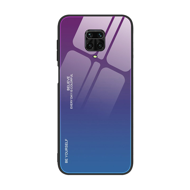 Tempered Glass Case Back Cover (Xiaomi Redmi Note 9S / 9 Pro) blue-purple