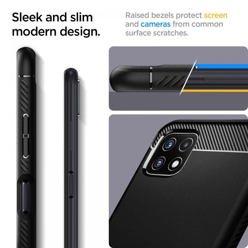 Spigen® Rugged Armor™ ACS03031 Case (Samsung Galaxy A22 5G) matte black