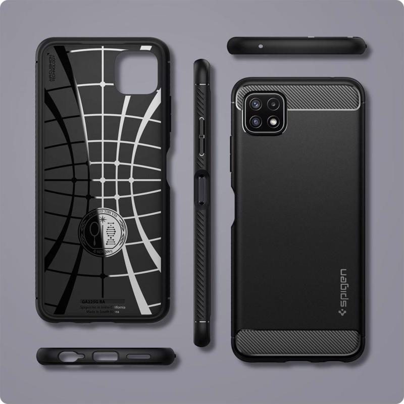 Spigen® Rugged Armor™ ACS03031 Case (Samsung Galaxy A22 5G) matte black