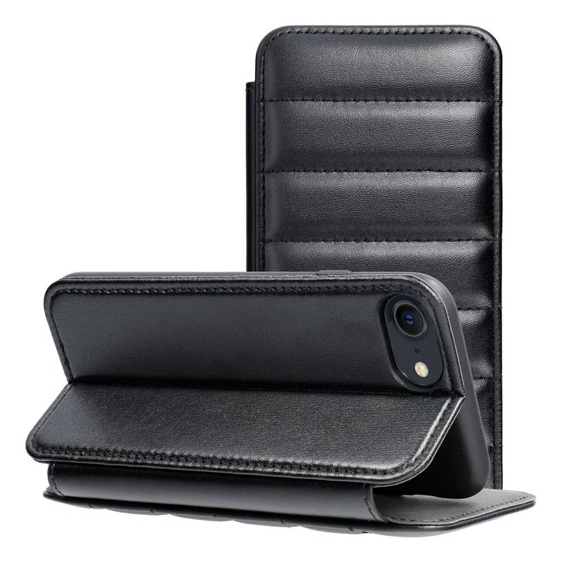 Puffer Book Leather Case (iPhone SE 2 / 8 / 7) black