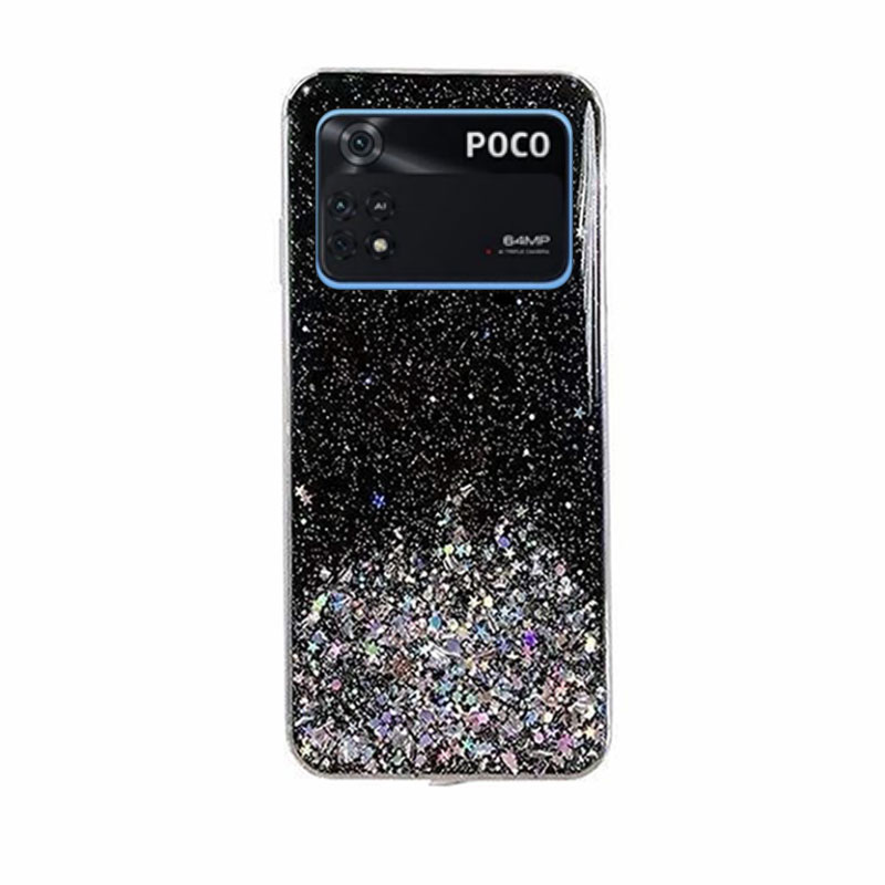 Star Glitter Shining Armor Back Cover (Xiaomi Poco M4 Pro 4G) black