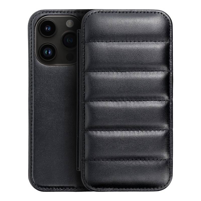 Puffer Book Leather Case (iPhone 13) black