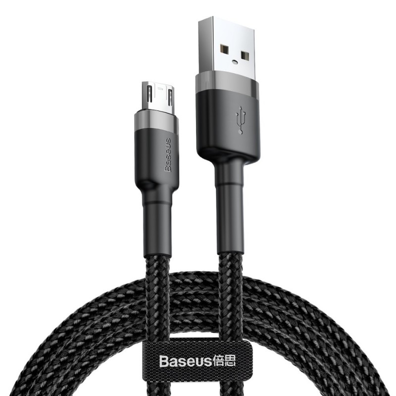 Baseus Cafule Data Cable Braided Micro Usb QC3.0 1M (CAMKLF-BG1) black-grey