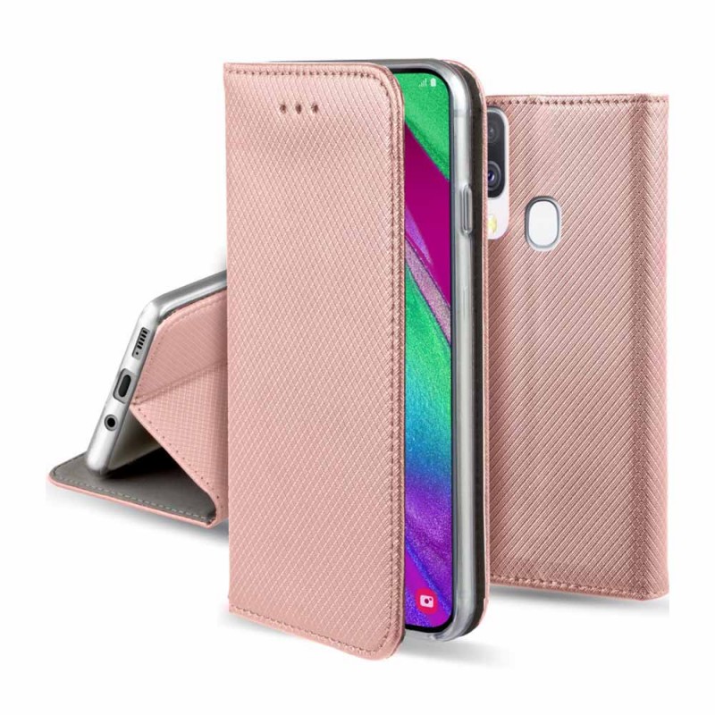 Smart Magnet Book Cover (Samsung Galaxy A40) pink-gold