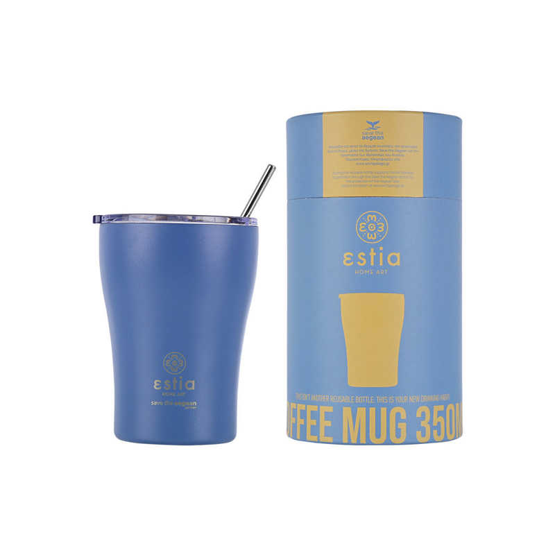 Estia Coffee Mug 350ml Save Τhe Aegean (Denim Blue)