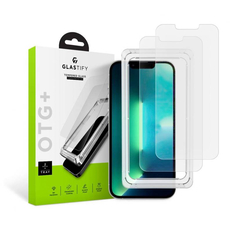 Glastify OTG+ 2-Pack Tempered Glass (iPhone 13 Pro Max / 14 Plus) clear