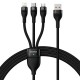 Baseus Flash Series II 3in1 FC Data Cable To M+L+C 100W 1.2m (black)