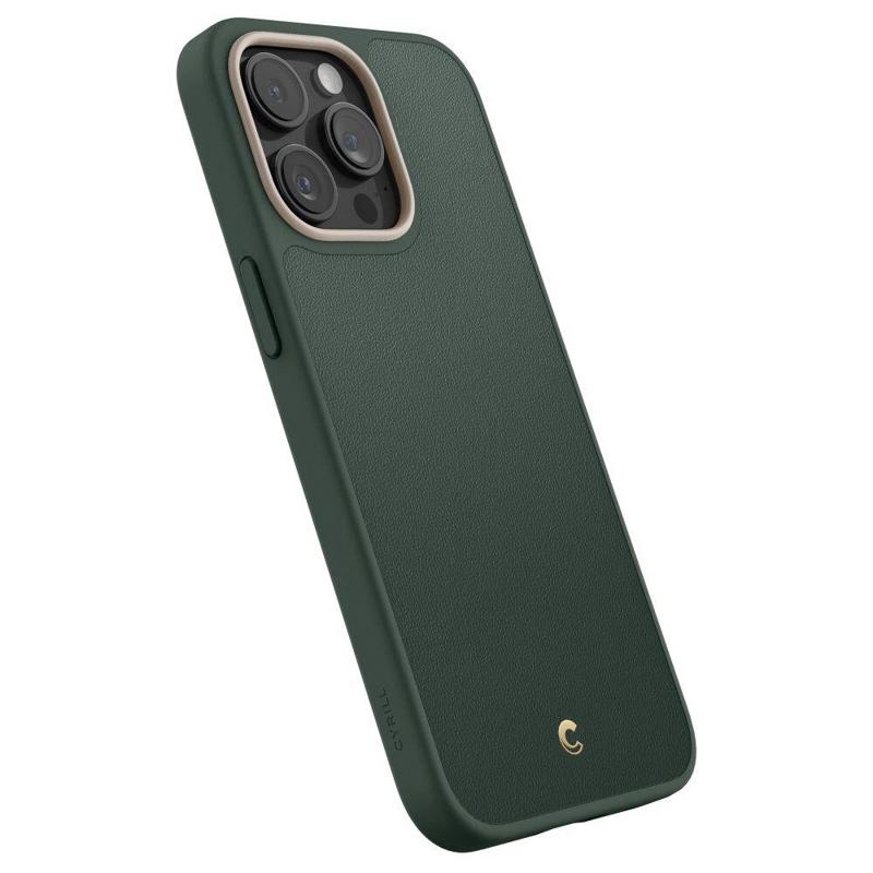 Spigen® Cyrill Kajuk MagFit Case Leather Case (iPhone 15 Pro Max) forest green