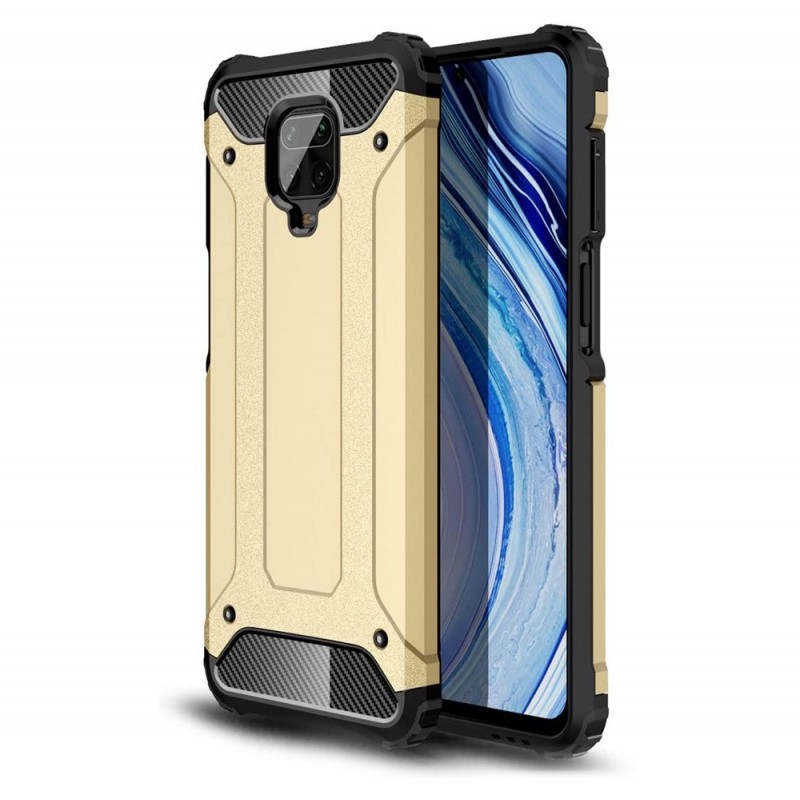 Hybrid Armor Case Rugged Cover (Xiaomi Redmi Note 9) gold