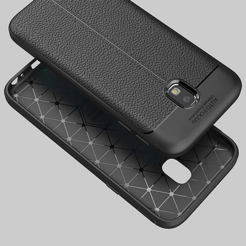 Litchi Pattern Leather Case Back Cover (Samsung Galaxy J7 2017) black