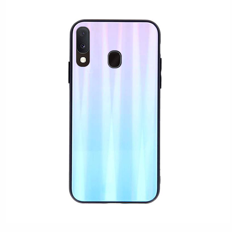 Aurora Glass Case Back Cover (Samsung Galaxy A20e) blue-pink