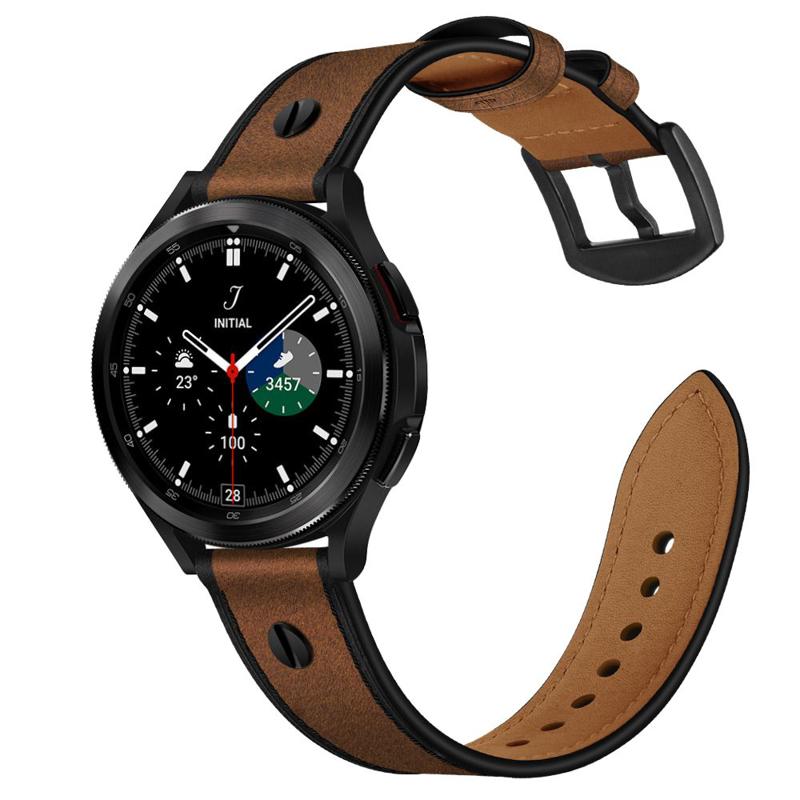 Tech-Protect Screwband Leather Band Λουράκι (Samsung Galaxy Watch 4 / 5 / 5 Pro / 6) brown