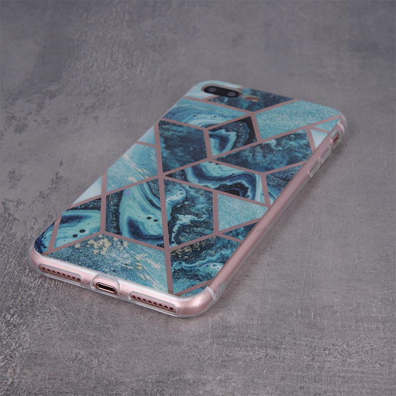 Geometric Marmur Case Back Cover (iPhone SE 2 / 8 / 7) dark-blue