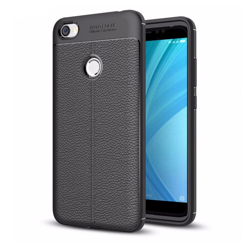 Litchi Pattern Leather Case Back Cover (Xiaomi Redmi Note 5A Prime) black