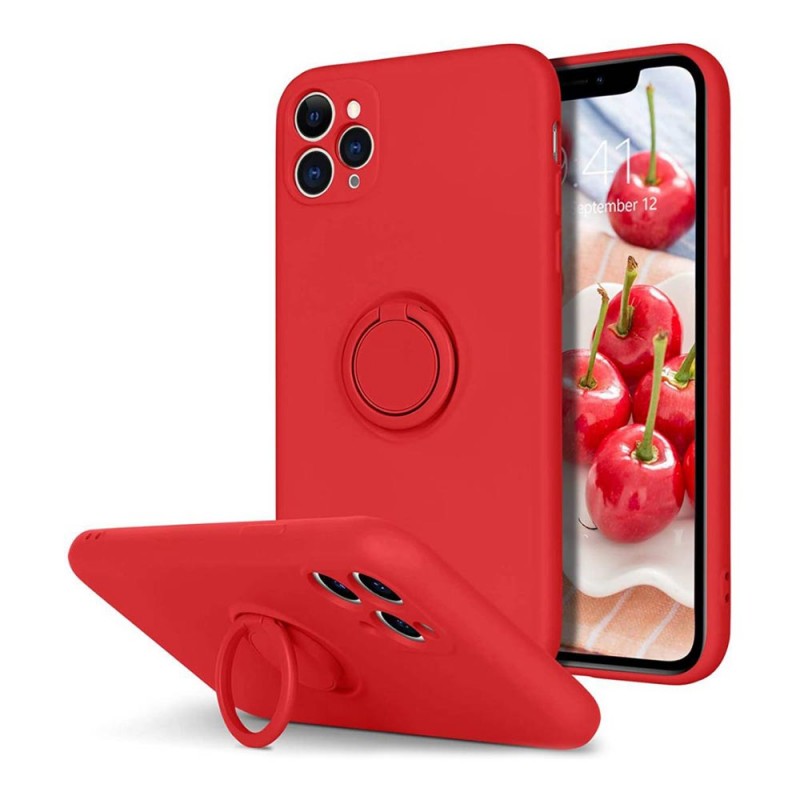 Finger Grip Case Back Cover (iPhone 12 / 12 Pro) red