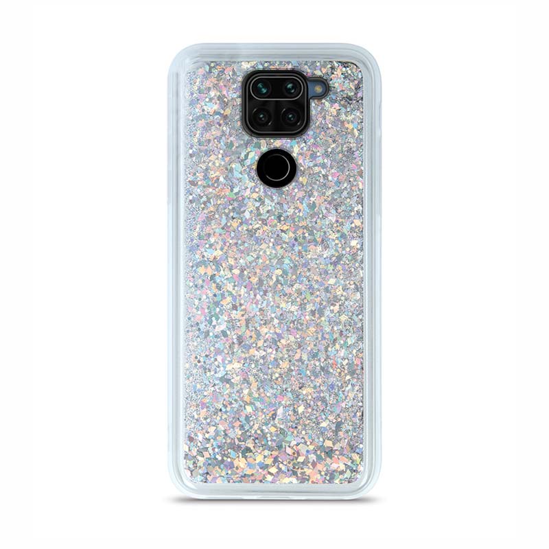 Liquid Crystal Glitter Armor Back Cover (Xiaomi Redmi Note 9) silver