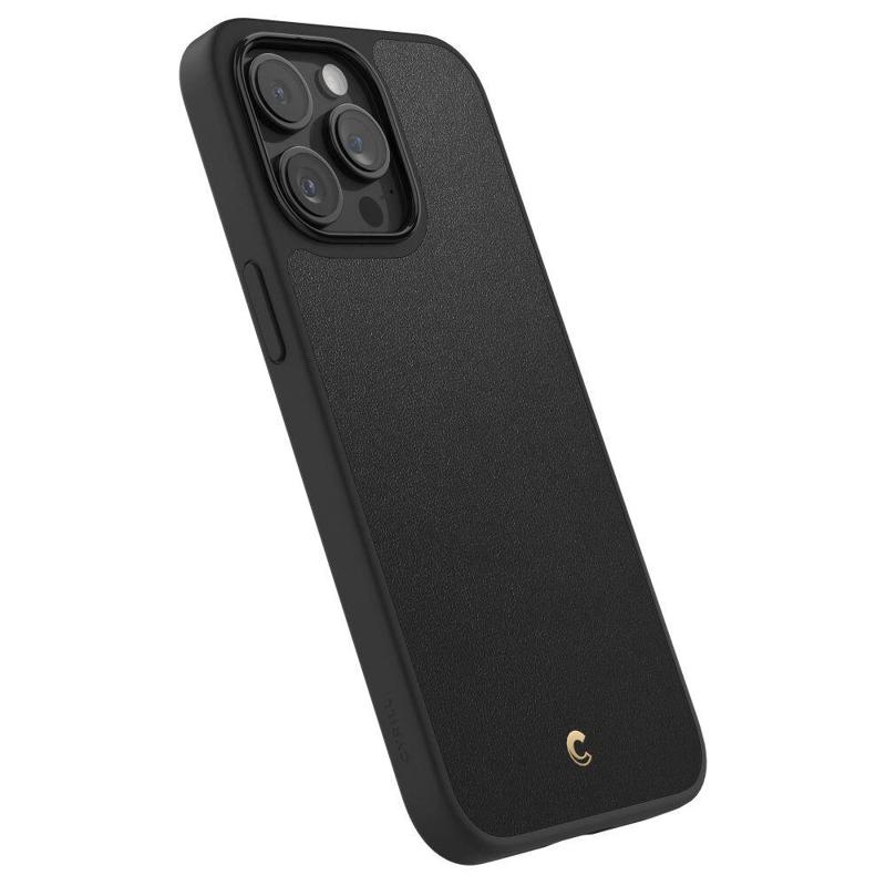 Spigen® Cyrill Kajuk MagFit Case Leather Case (iPhone 15 Pro) black