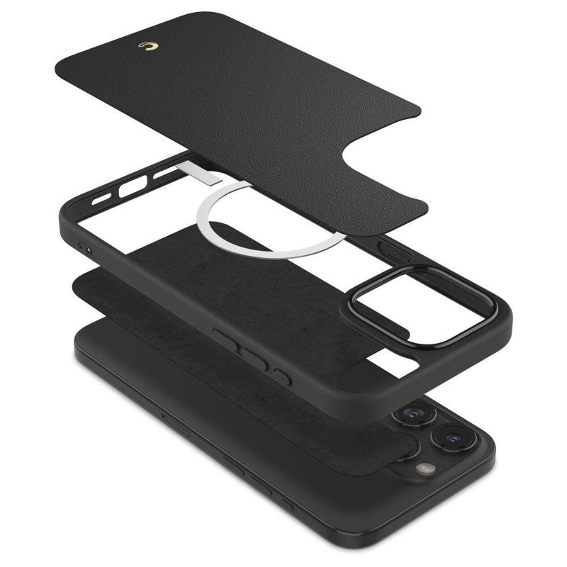 Spigen® Cyrill Kajuk MagFit Case Leather Case (iPhone 15 Pro) black