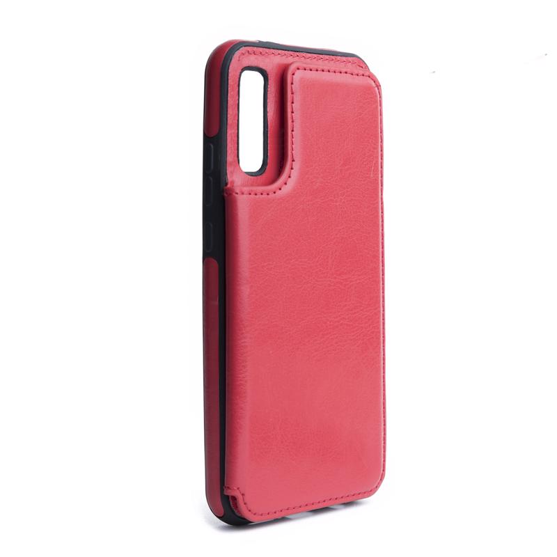 Forcell Leather Wallet Case (Samsung A7 2018) red