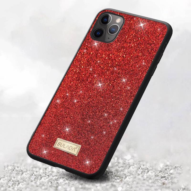 Sulada Dazzling Glitter Case Back Cover (iPhone 12 / 12 Pro) red