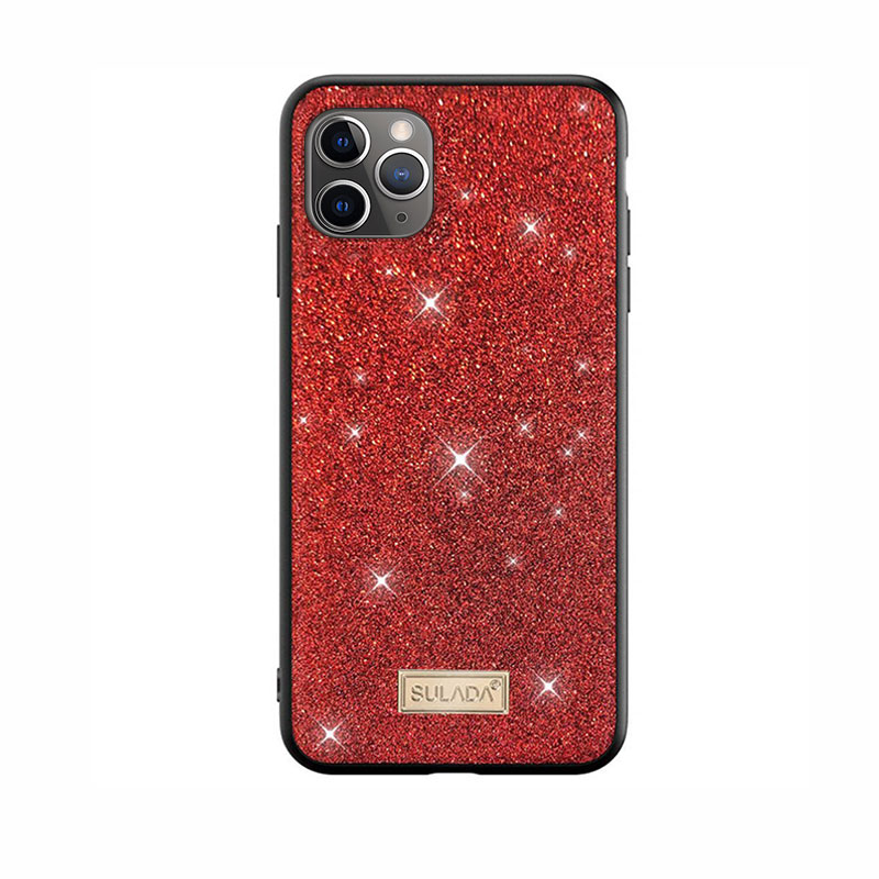 Sulada Dazzling Glitter Case Back Cover (iPhone 12 / 12 Pro) red