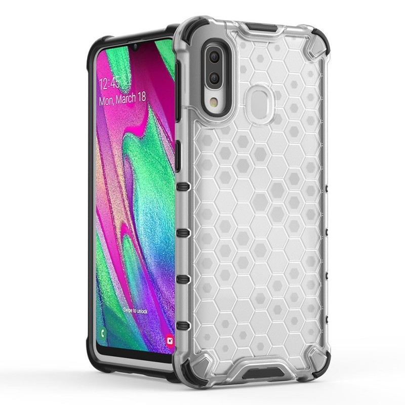 Honeycomb Armor Shell Case (Samsung Galaxy A40) clear