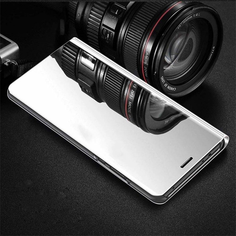 Clear View Case Book Cover (Huawei Y5 2018) silver