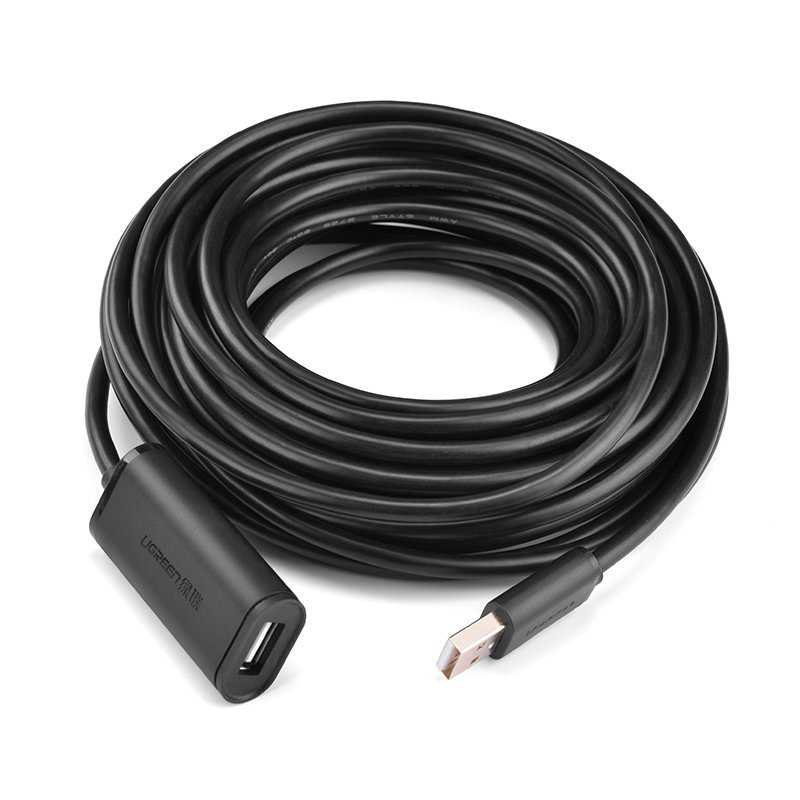 Ugreen Active Extension Cable Καλώδιο Επέκτασης USB-A 2.0 480 Mbps 5m (10319) black