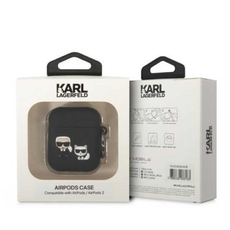 Karl Lagerfeld® Silicone Karl & Choupette Case (Apple AirPods 1 / 2) black