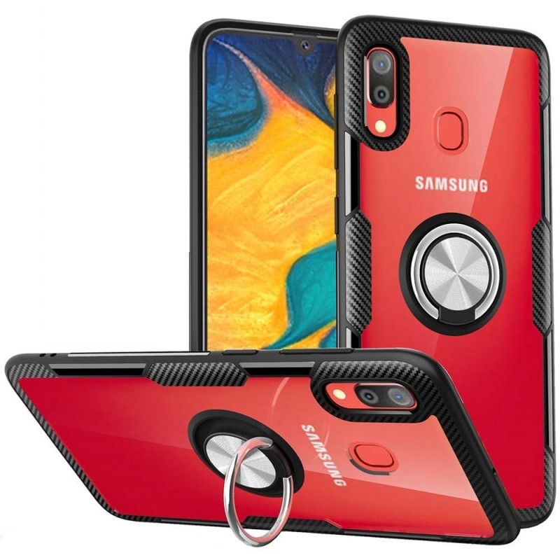 Carbon Ring Case Back Cover (Samsung Galaxy A40) black