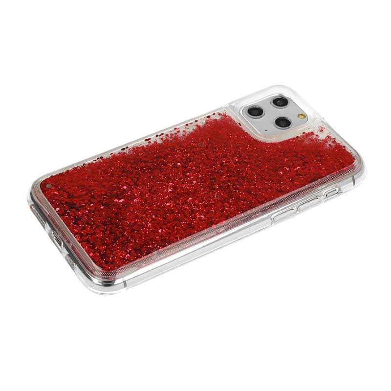 Liquid Crystal Pearl Case Back Cover (Samsung Galaxy A12) red