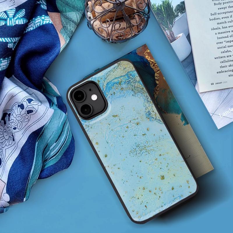 Marble Case Back Cover (Huawei Y5p) light blue