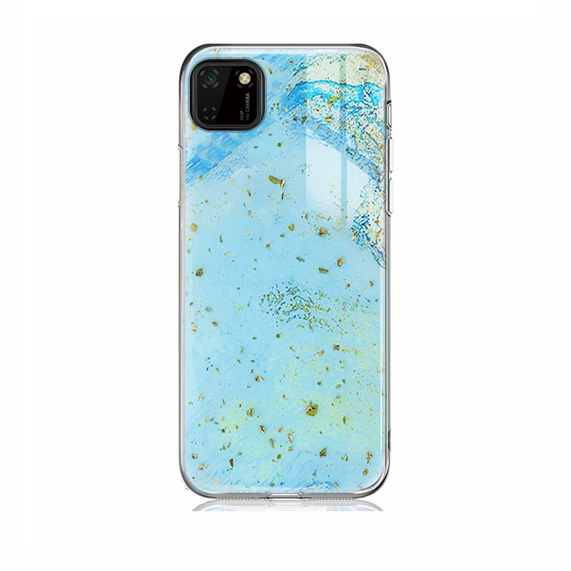 Marble Case Back Cover (Huawei Y5p) light blue