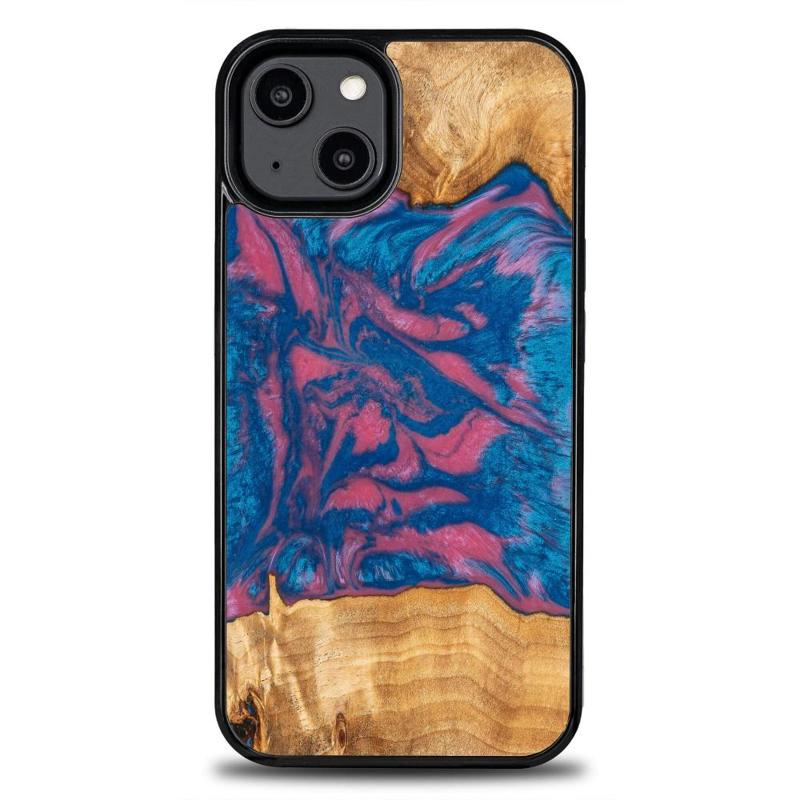 Bewood® Vegas Wood and Resin Case (iPhone 14 Pro) pink-blue