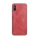 Leather Coated TPU Case Back Cover (Xiaomi Redmi 9A / AT) red