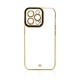 Gold Frame Gel Case Back Cover (iPhone 13 Pro Max) black