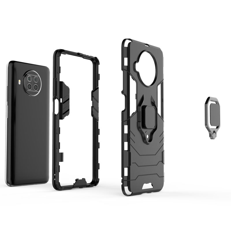 Finger Ring Rugged Case Back Cover (Xiaomi Mi 10T Lite) black