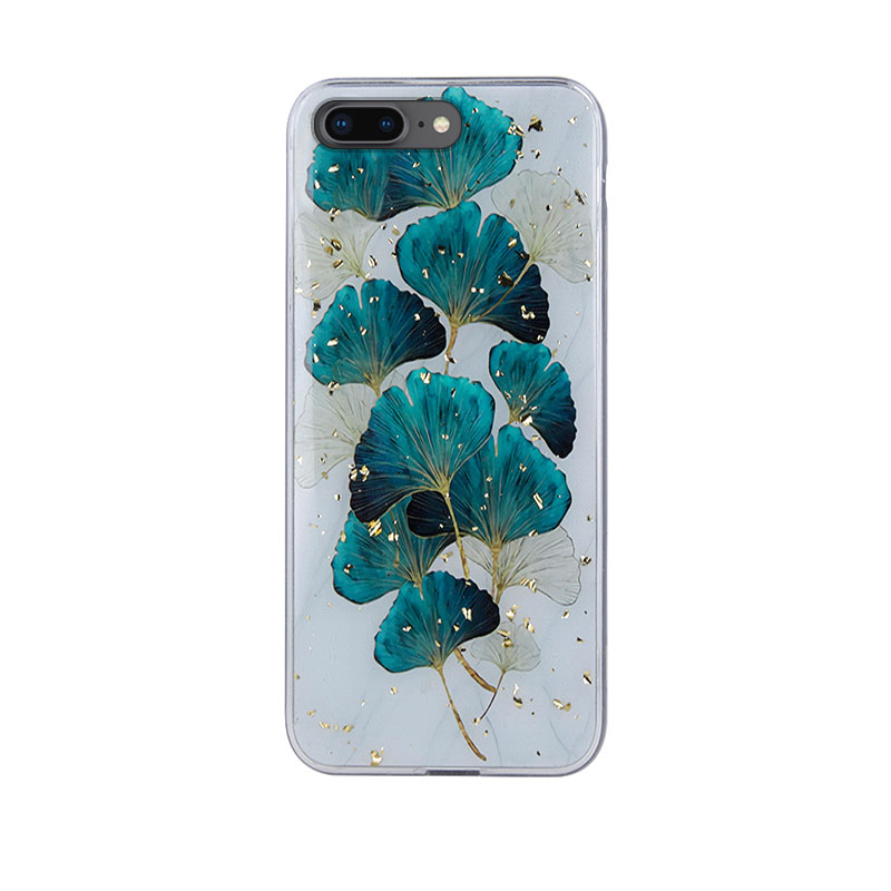Gold Glam Back Cover Case (iPhone 8 Plus / 7 Plus) leaves