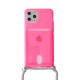 Strap Fluo Cord Case με Κορδόνι Back Cover (iPhone 12 / 12 Pro) pink