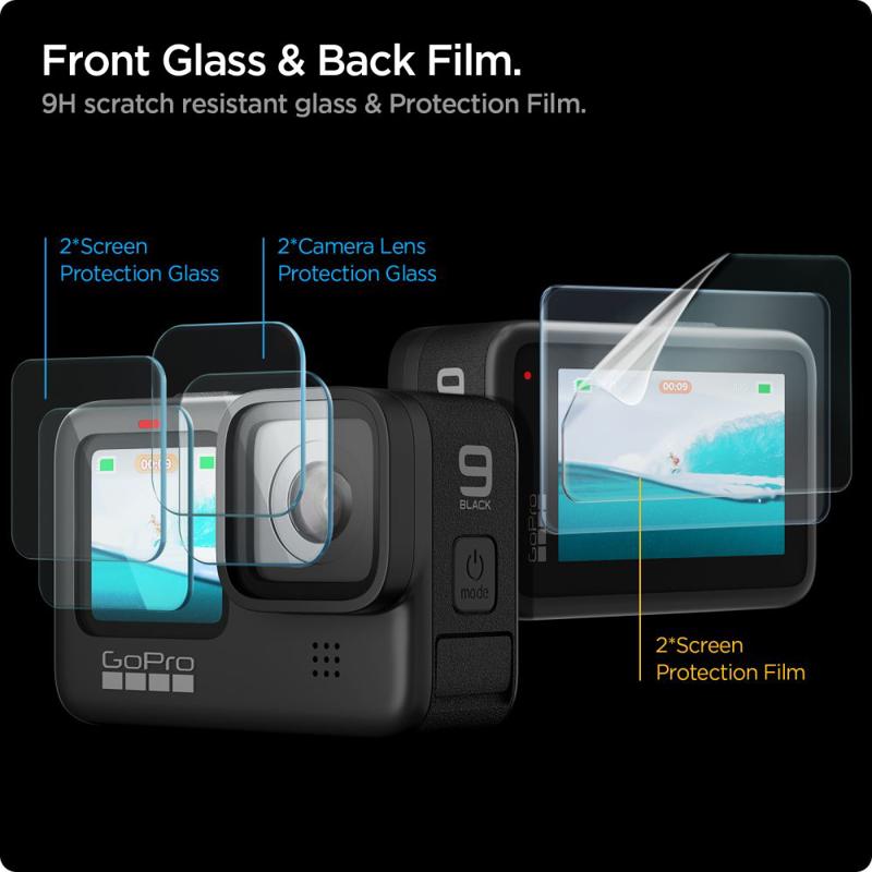 Spigen® GLAS.tR™ Ez Fit 2x Screen Protector (Gopro Hero 9 / 10 / 11 / 12) clear