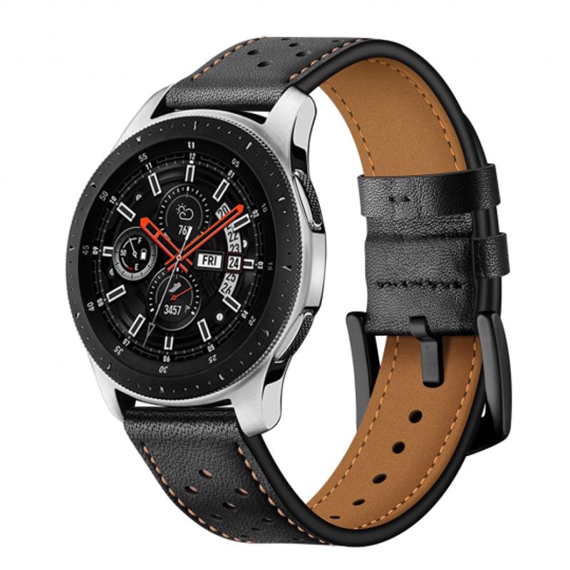 Tech-Protect Leather Λουράκι Δερμάτινο (Samsung Galaxy Watch) (46mm) black