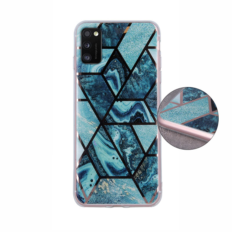 Geometric Marmur Case Back Cover (Samsung Galaxy A41) dark-blue